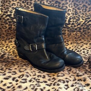 Frye Veronica Moto Bootie - Black, women’s size 9